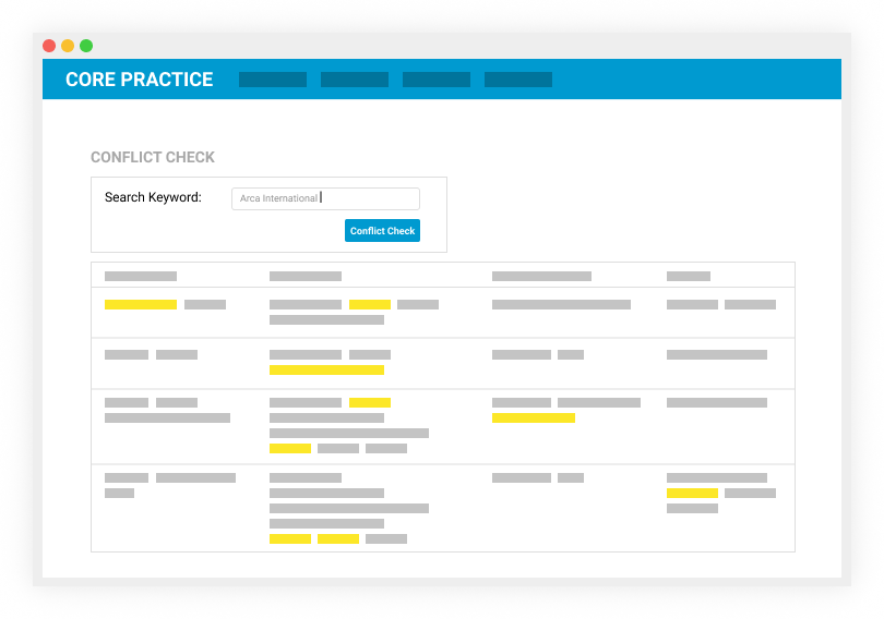 conflict check core practice legal software prohukum